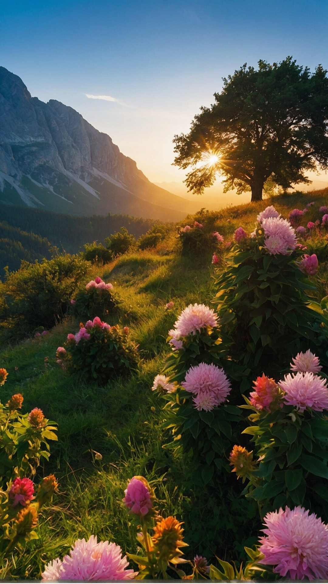 Sundown Serenity: A Relaxing Nature Wallpaper