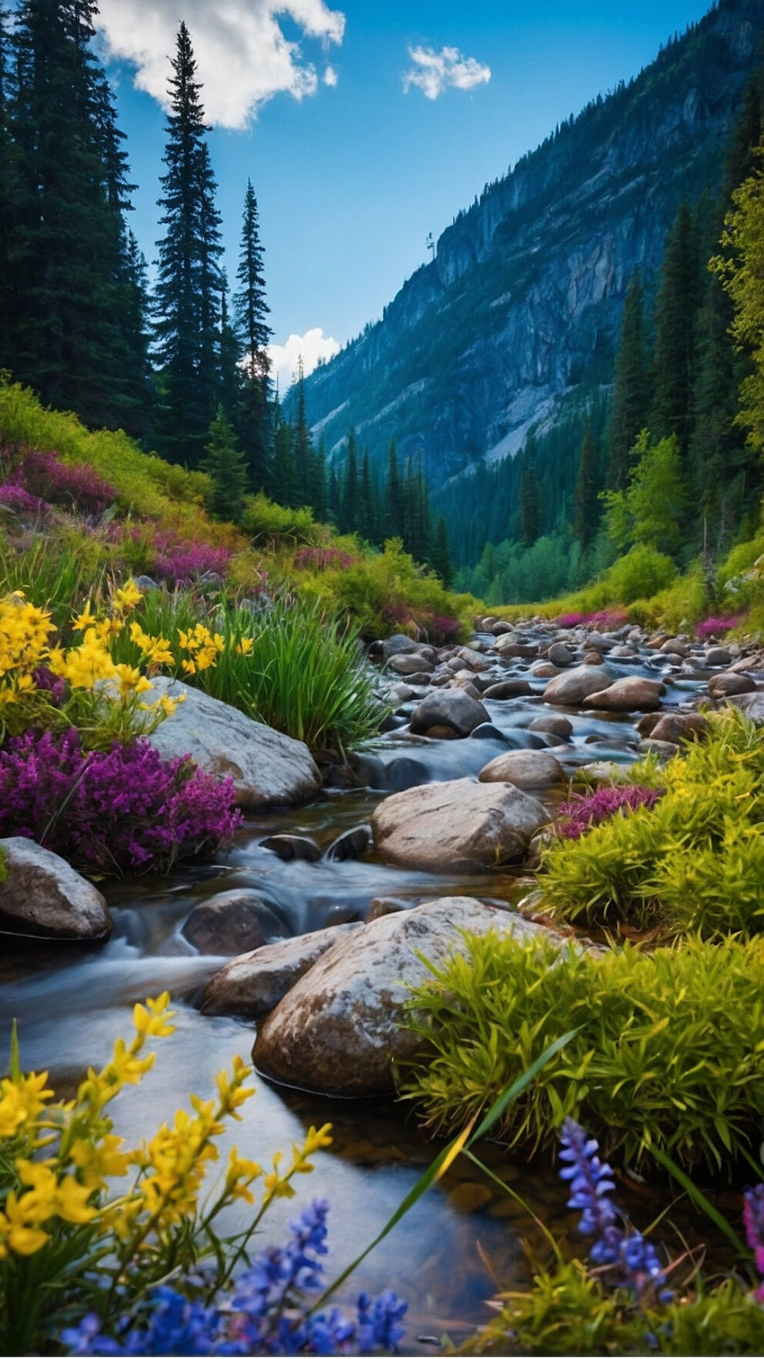 Zen Waterfalls: Serene Nature Wallpaper