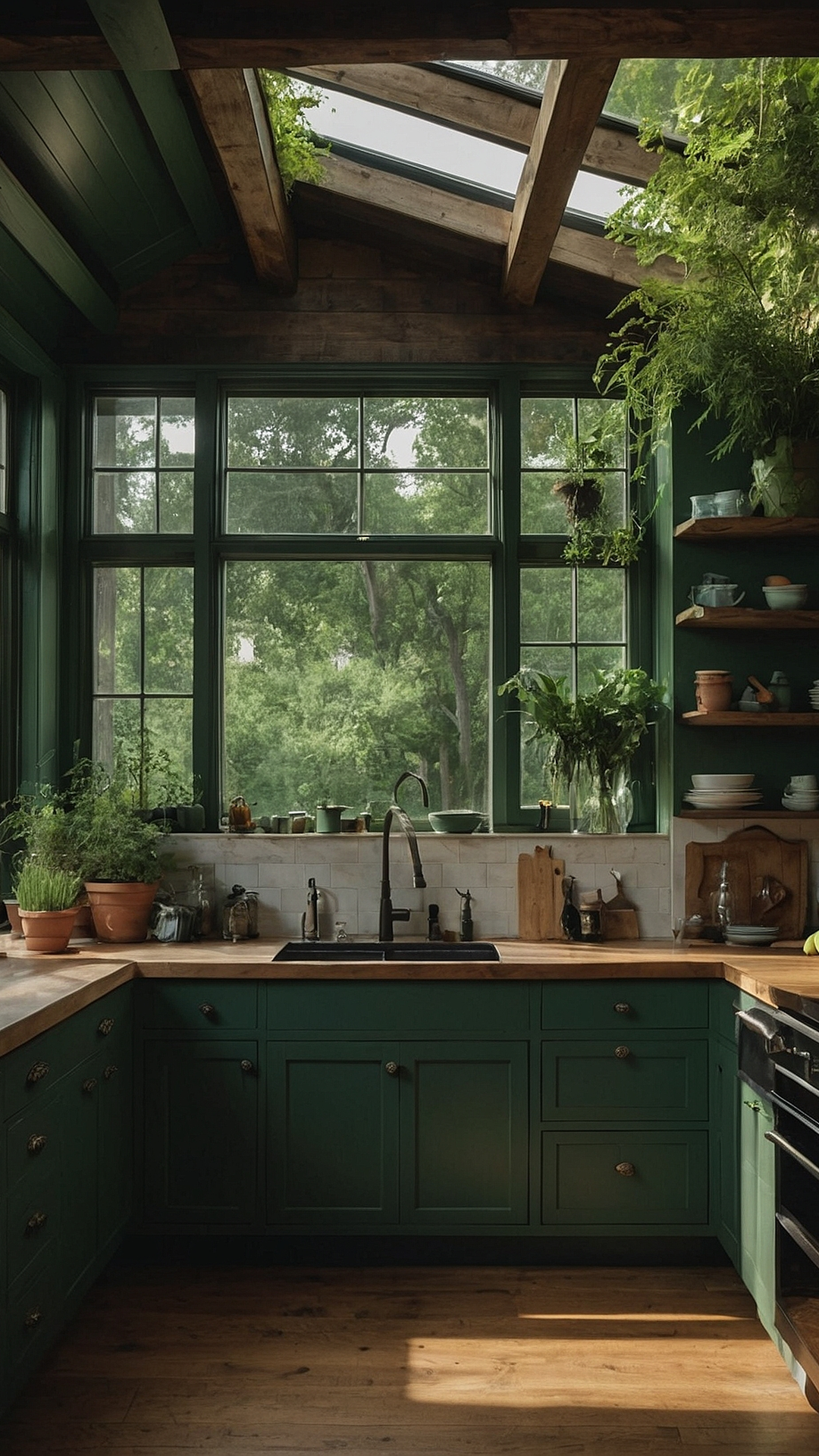 Peaceful Green Kitchen Design Inspirations