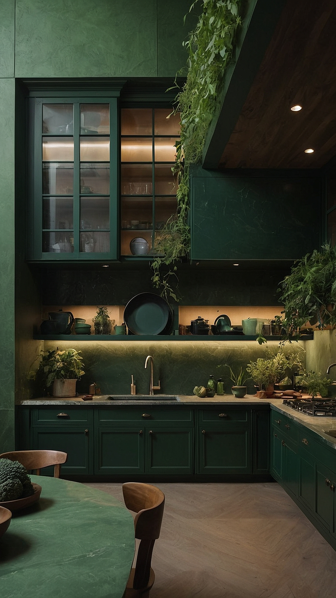 Harmonious Green Kitchen Retreat