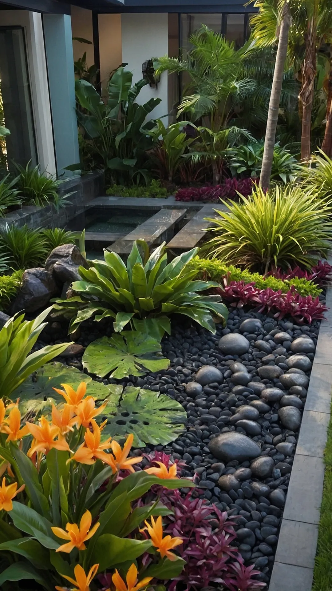 Serenity in Green: Tranquil Tropical Garden Settings