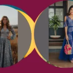 Stylish Blossoms: 15 Charming Blue Floral Frock Outfit Ideas